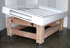 Photo of Steel Light Tablewith wood base.